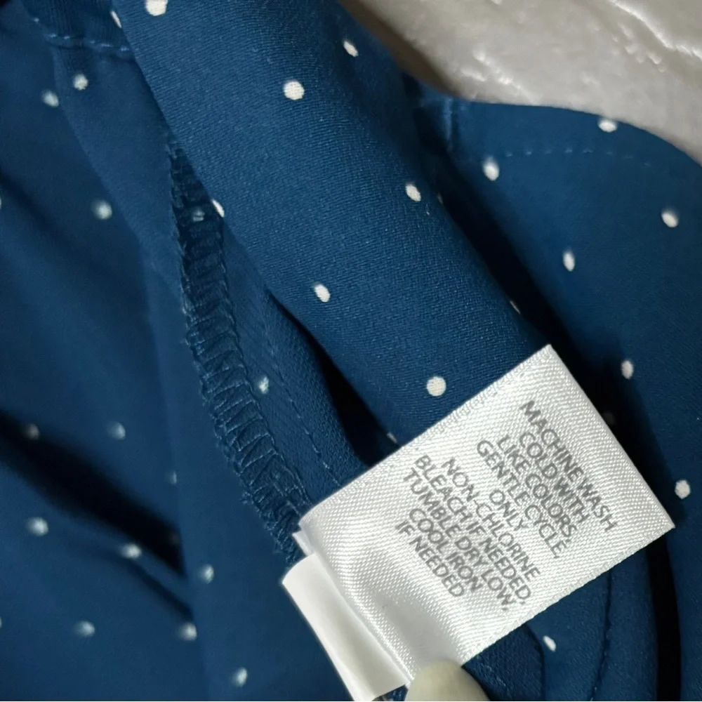 J. Jill New Wearever Collection Easy Care Wide Leg Cropped Pants Blue Large - Picture 12 of 14